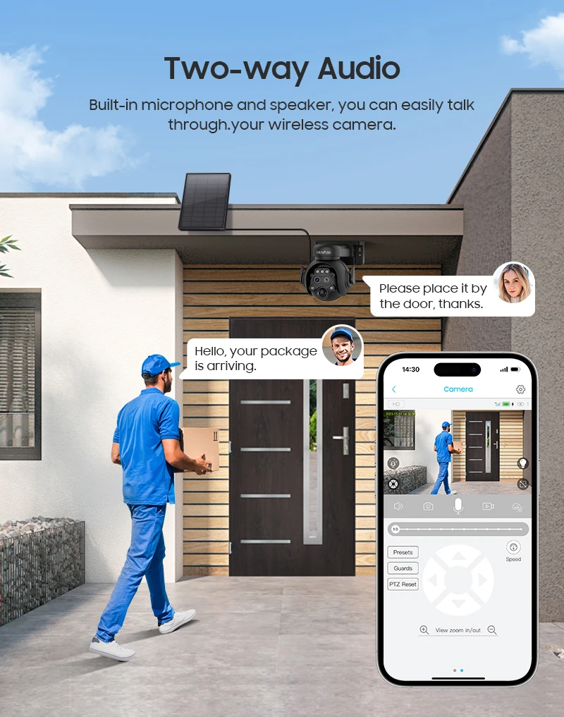 SHIWOJIA 4K 8MP 12X Zoom 4G Solar Security Cameras Wireless Outdoor 360° View Animal Monitoring Camouflage Color Battery PTZ Cam