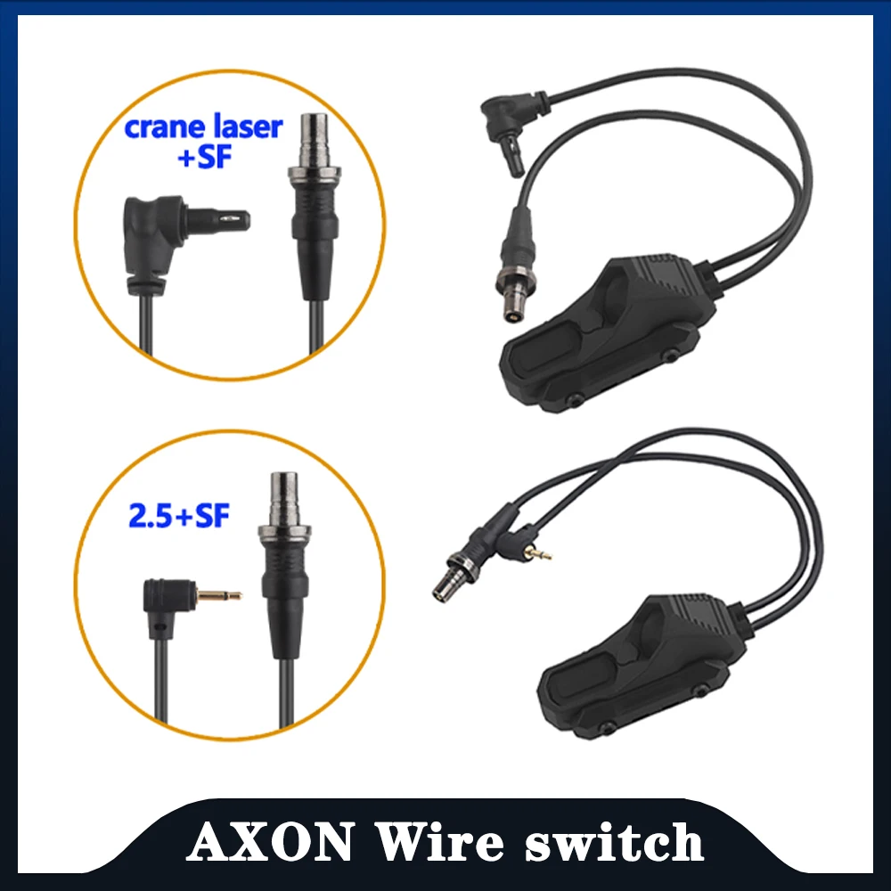 

Tactical modular AXON remote in-line dual function pressure switch flashlight PEQ NGAL laser pushbutton SF/2.5/crane laser plug