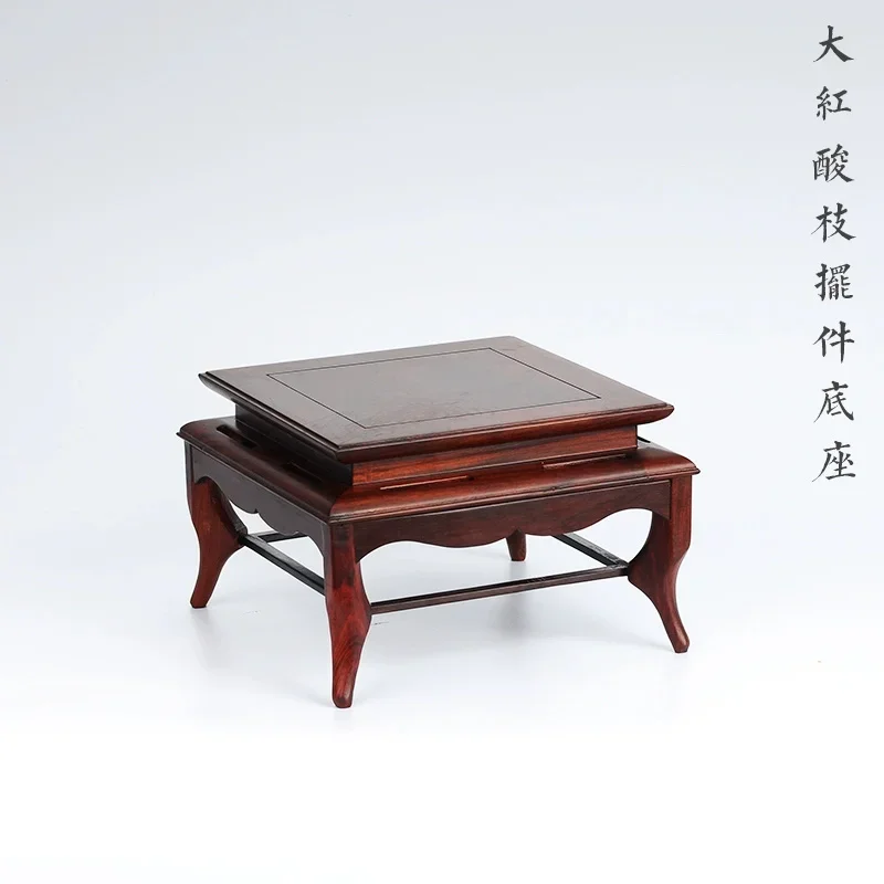 Rectangle Redwood Bonsai Display Pedestal, Vase Decoration, Statue Collection Base, Home