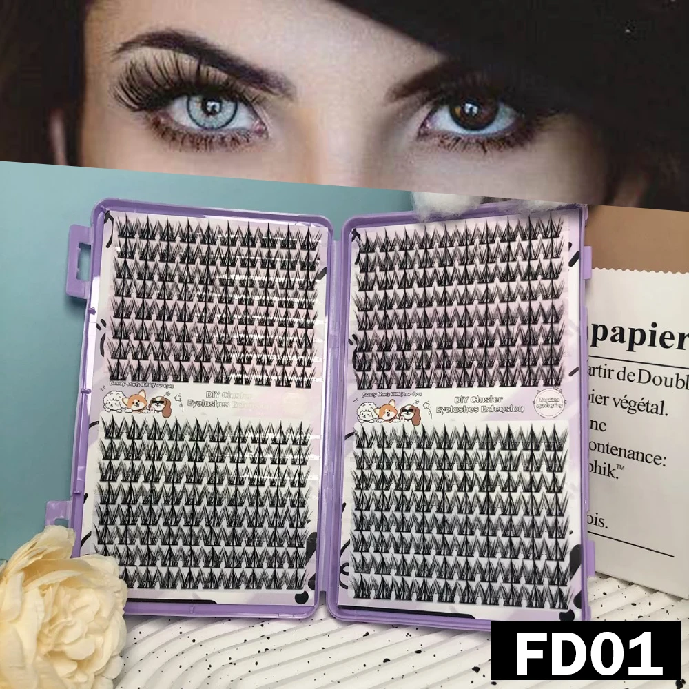 32 Rows 320PCS  Eyeslashes Extension False EyeLash Clusters Book Makeup DIY Individual Lash Cluster Kit Segmented Grafting Mink