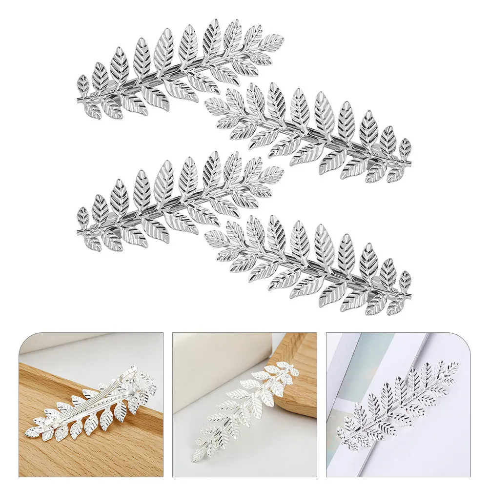 

4Pcs Leaf Design Ponytail Holders for Women Hair Clips Spring Barrettes Temperament Hair Accessories for Casual Half Updos