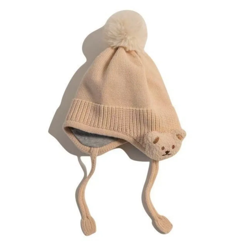 

Cute Soft Winter Knit Hat Thicken Warm Cute Cartoon Bear Warm Crochet Cap Thickening Knit Toddler Cap Girls
