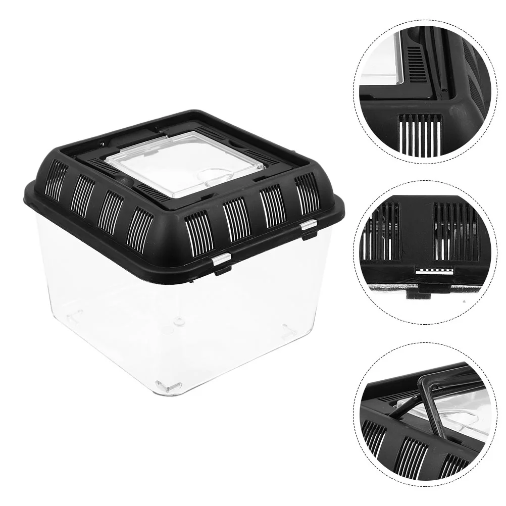 

Small Pet Breeding Box The Animal Turtle Living Tank Case for Reptile Container Climbing Feeding Plastic Practical Cage