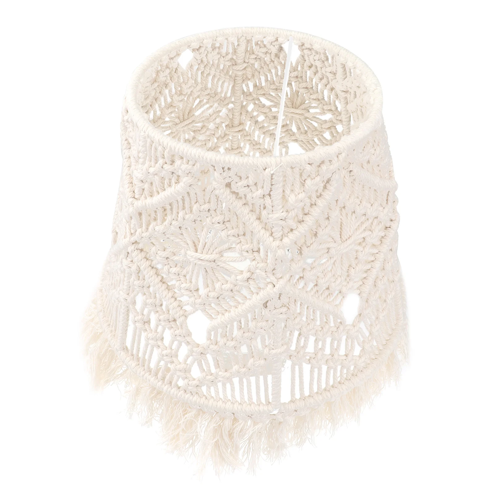 

1pc Cotton Rope Lampshade Hand-Woven Bohemian Macrame Light Shade For Floor Bedroom Decor Lighting Accessory