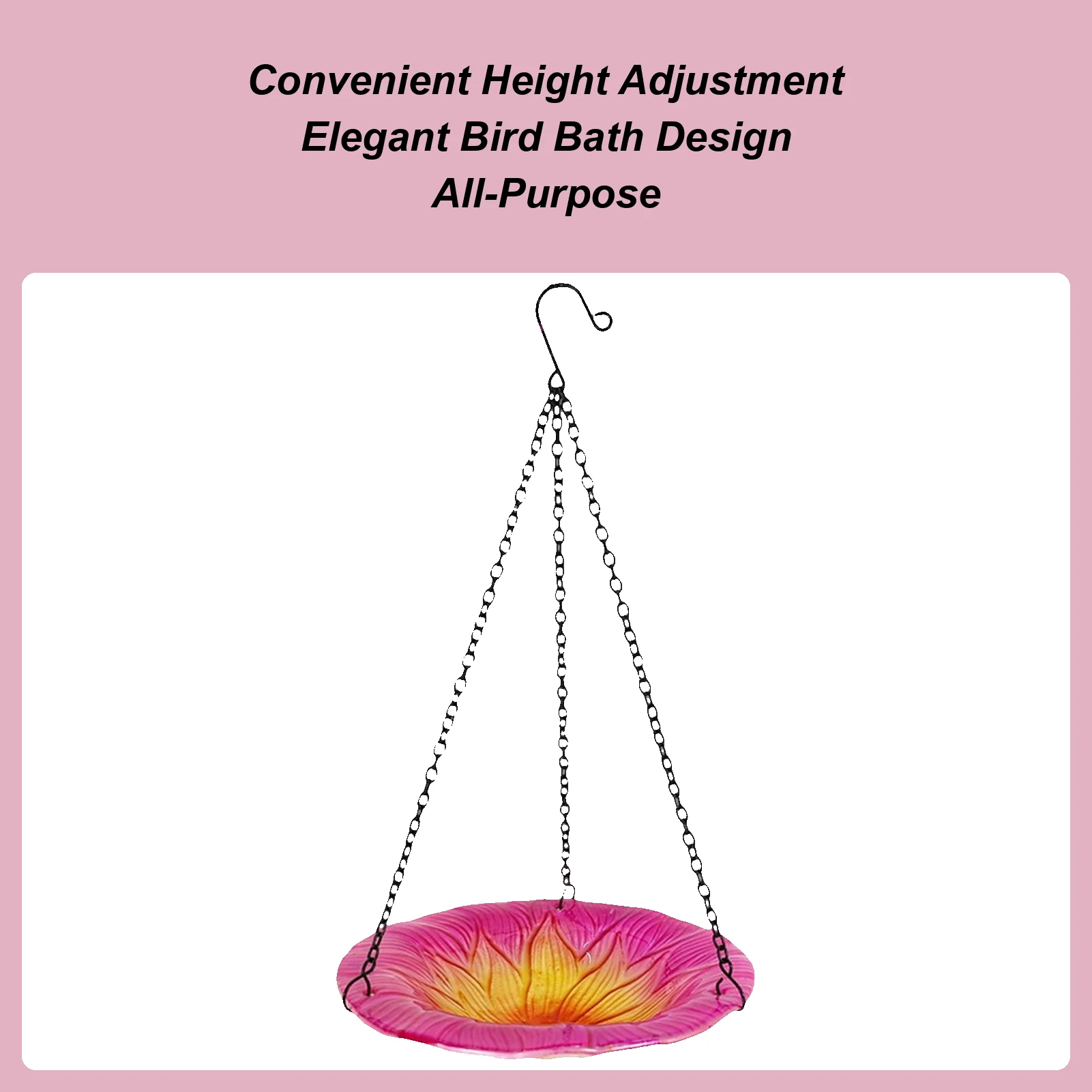 

Garden Bird Bath 8 Inches Flower Shape Basin Suspending Birdbath Basin For Lawn Backyard Patio Wildlife Outdoor Yard Balcony