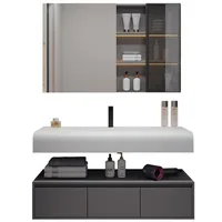 Light Luxury Hotel-style Bathroom Cabinets Integrated Basin Smart Mirror Bathroom Cabinets Home Storage Furniture Armoire JT40B 3