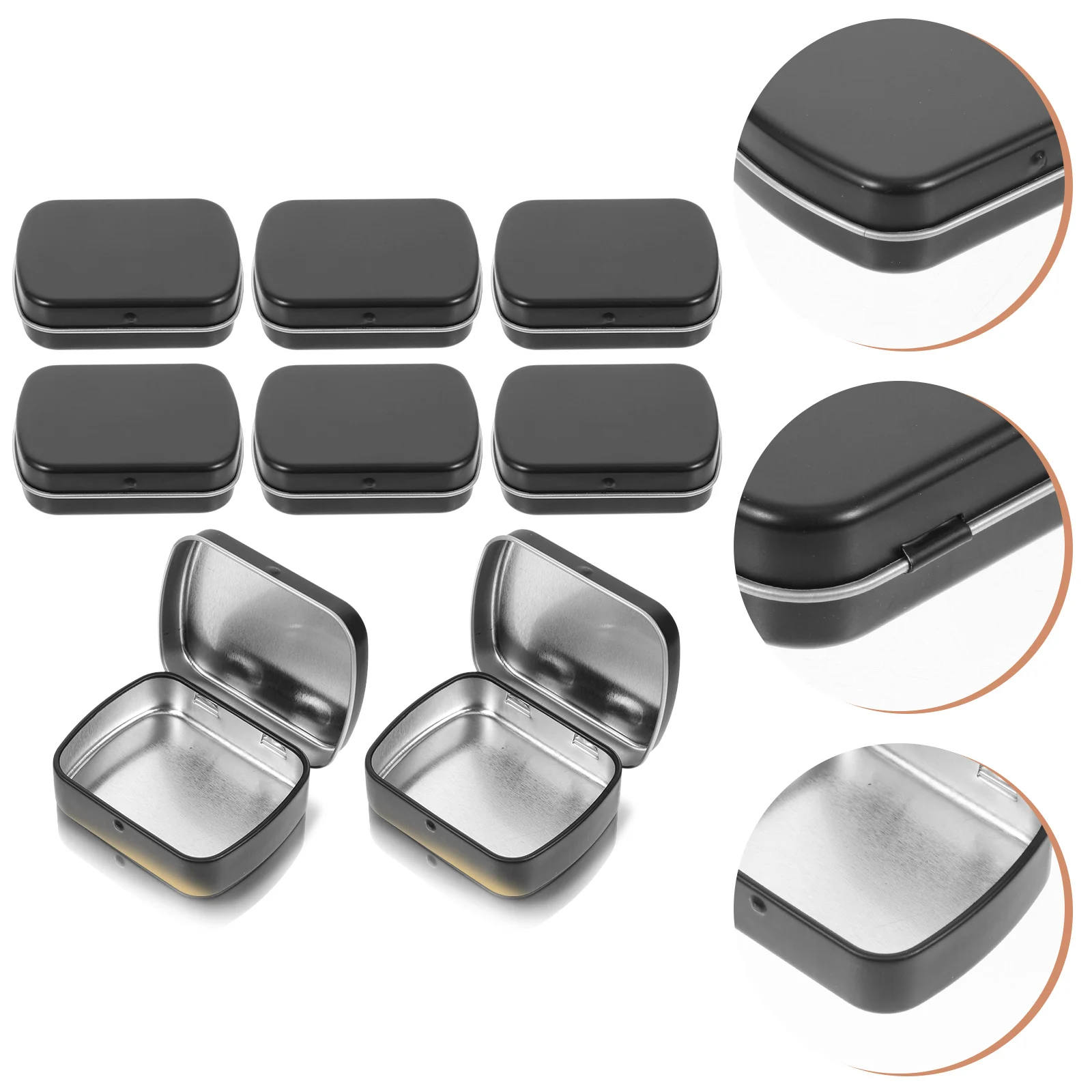 

10pcs Iron Storage Boxes Tin Container Lid Portable nament Sample Case Small Metal Empty Candy Cans Rectangular Dust Insect