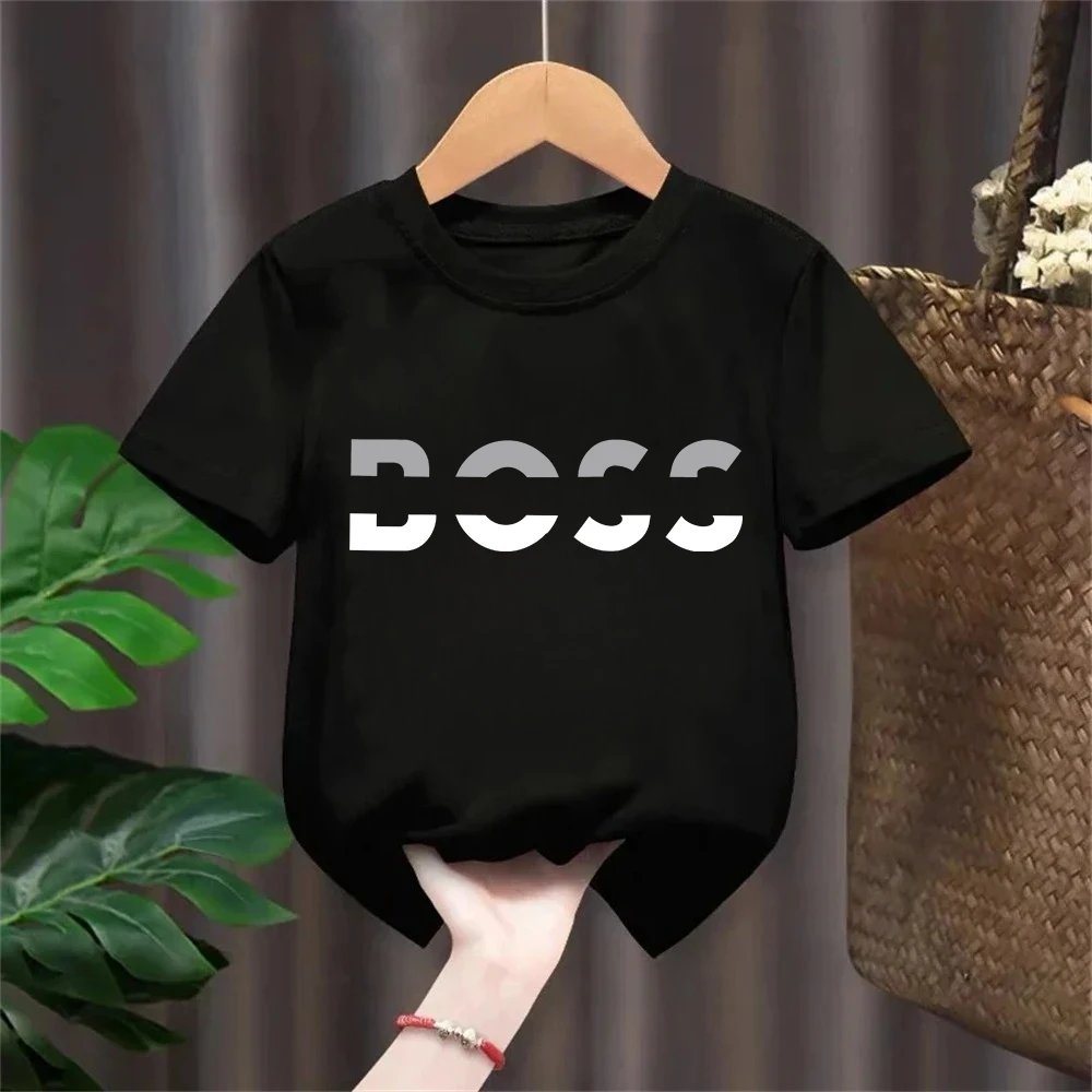 Camiseta Infantil de Algodão 2026 Nova com Estampa de Controle de Jogo, Estilo Hip Hop Urbano, Blusa Casual de Verão de Manga Curta para Meninos e Men