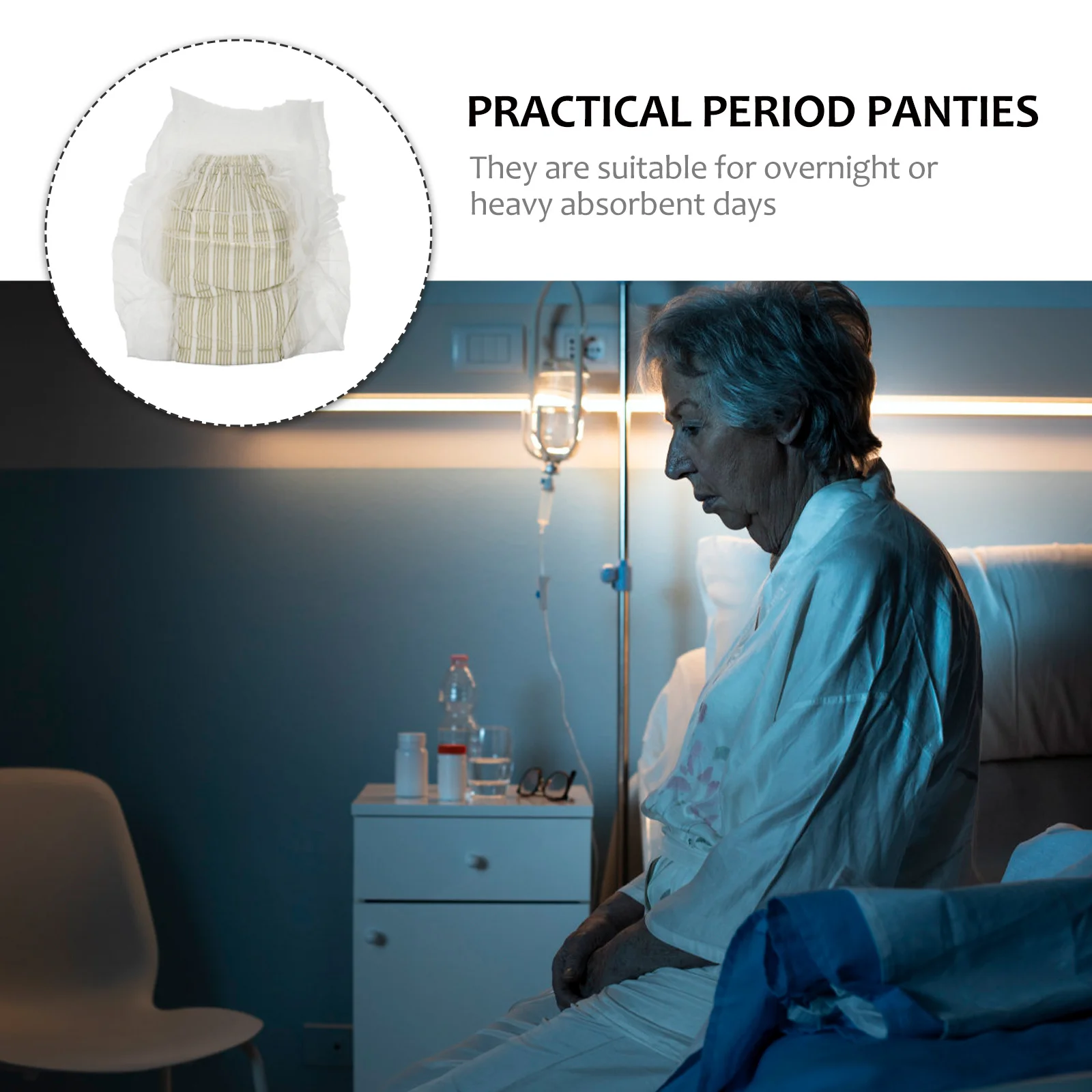 11 قطعة حفاضات الكبار الأبيض مقاوم للماء تنفس ملابس داخلية للاستعمال مرة واحدة ليلة الامتصاص الثقيلة مانعة للتسرب قابل للتعديل للجنسين