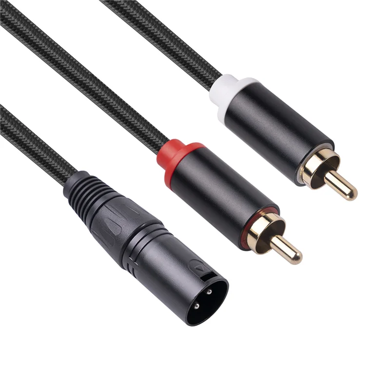 Cavo audio da XLR a doppio A1 XLR maschio da 3 pin a doppia spina maschio Cavo audio stereo Amplificatore Spina di miscelazione Cavo AV 1M