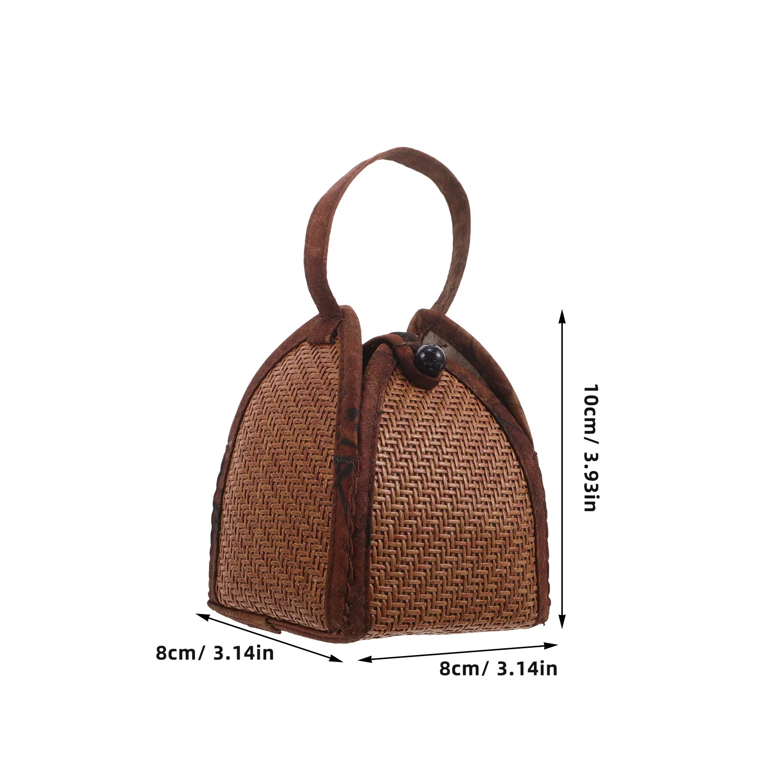 차 컵 보관 가방 손으로 짠 라탄 정리함 두꺼운 천 안전한 잠금장치 휴대용 손잡이 야외 여행용 일본 차