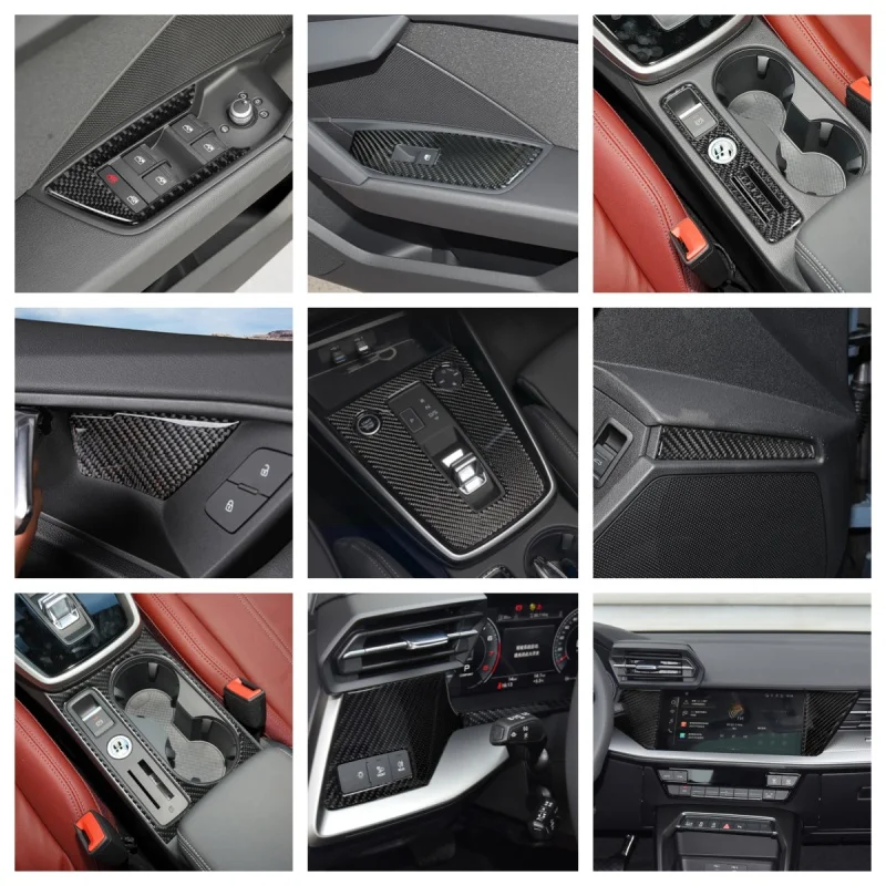 Whole Set Car Interior Modified For Audi A3 8Y 2021-2022 Carbon Fiber Car Styling Accessories