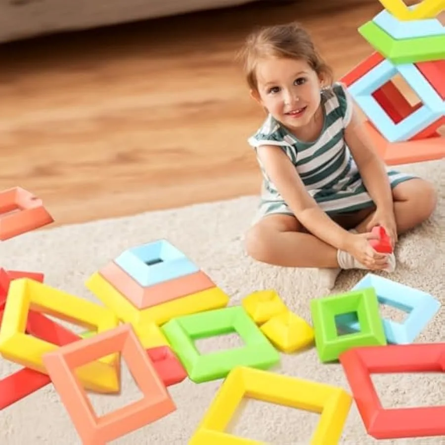 Large Building Blocks 30 pcs Set - Giant Blocks for Stacking - Hand Eye Coordination Toys Develop Cognitive Skills - Big Blocks