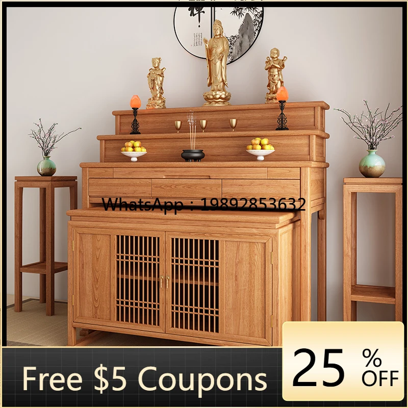 

LYY New Chinese Style Black Walnut Solid Wood Offering Table Incense Case Home Buddha Altar Buddha Hall God of Wealth Table1