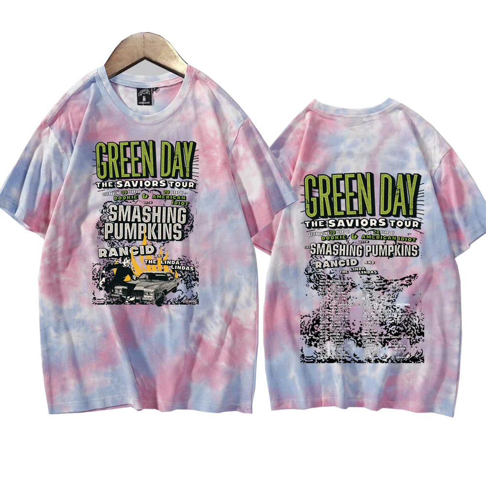 Green Day savors Tie Dye camicie Unisex girocollo manica corta Tee Fans Gift