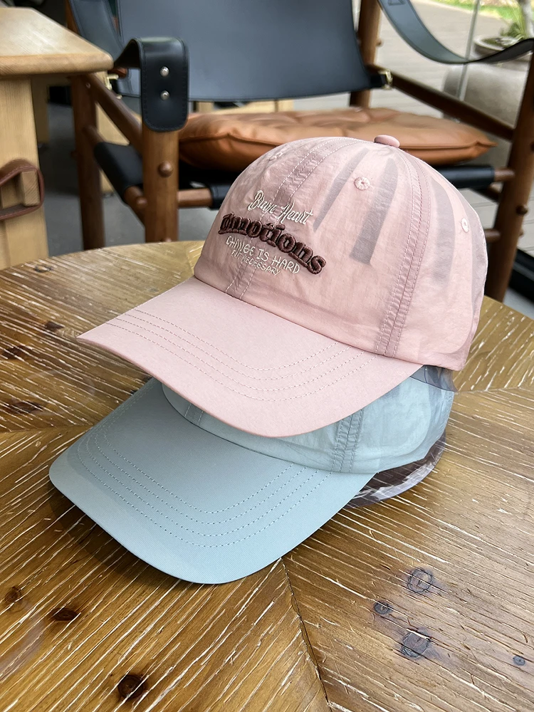 

Spring and summer quick-drying cap men's three-dimensional letter embroidery sunscreen couple's face small baseball cap women