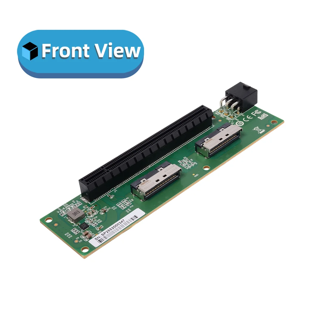 0516PEV4 PCIE 5.0 2*MCIO 8I To PCIE 16X Slot External Adapter Card