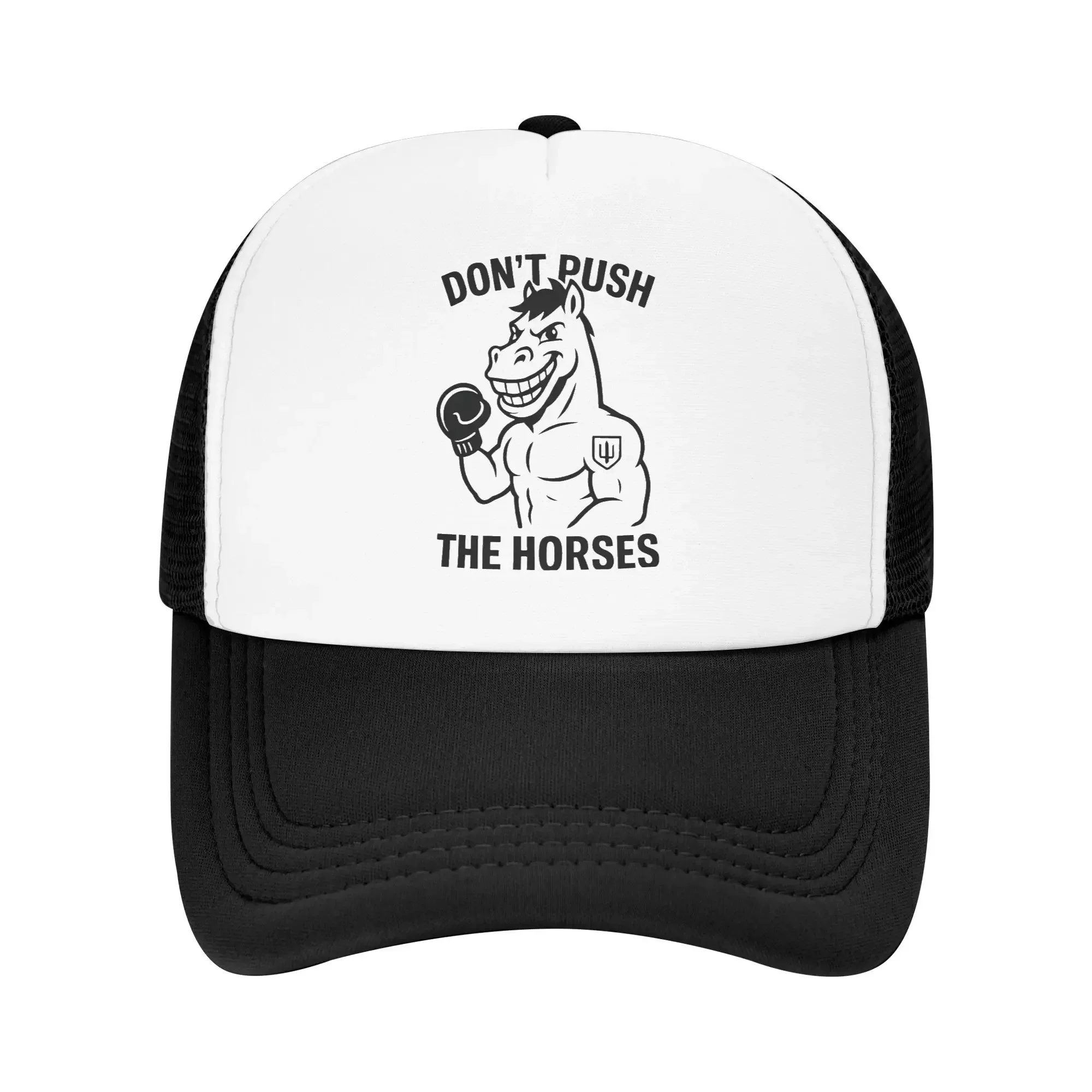 Breathable Cooling Don't Push The Horses Funny Meme Quote Mesh Golf Hat Caps Men Women Trucker Hats For Casual Wear