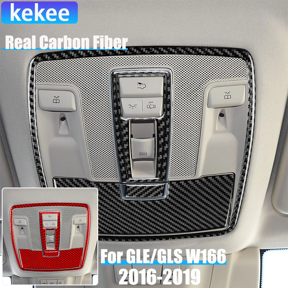 

Real Carbon Fiber Car Accessories Reading Light Set Trim Cover Soft Sticker For Mercedes-Benz W166 GLE/GLS 2016 2017 2018 2019