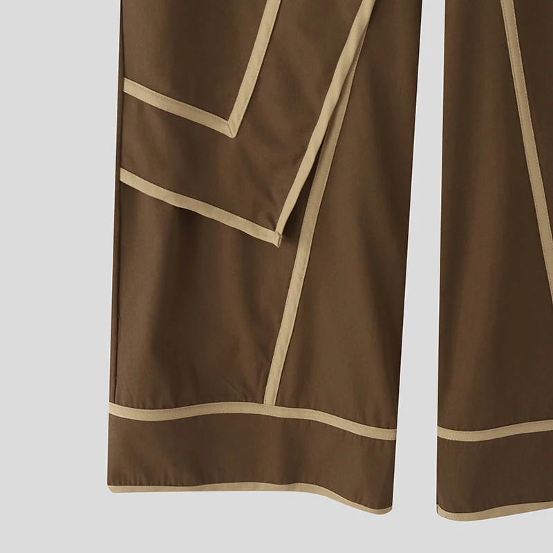 INCERUN Herren Unregelmäßige Hosen Patchwork Elastischer Bund Jogginghosen Weites Bein Streetwear Lose 2026 Mode Herren Lange Hosen – Detail 17