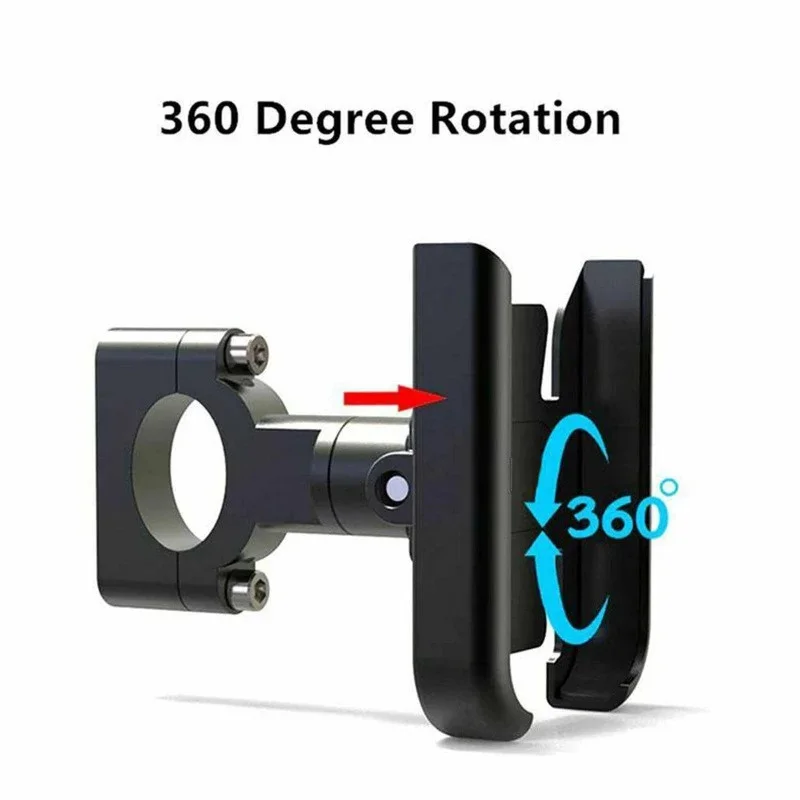 Motorcycle Bike Phone Stand Holder 360 Rotatable Handlebar Aluminum Alloy Phone Holder Rearview Mirror Mobile Cell Phone Bracke