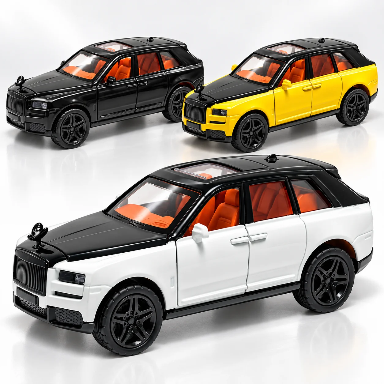 (Corrugated box) 1/36 scale, Alloy Luxury SUV style toy car, powerful spring, metal casting, the best gift.