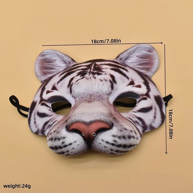 1 Stück, realistisch bedruckte Tierkostümmaske, Party-Maskerade-Tiermaske, Halloween-Kostüm-Requisiten – Detail 3