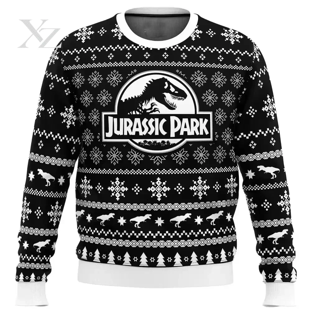Jurassic Park Dinossauros Feliz Natal Roupas Presentes Suéteres de Papai Noel moletons masculinos e femininos 3D Festa de outono