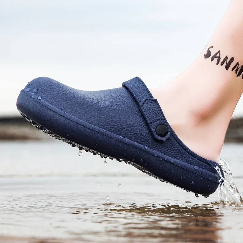 

Новые модные мужские тапочки для лета, противоскользящие, для дома, сада, комнатные, удобные, лаконичные.