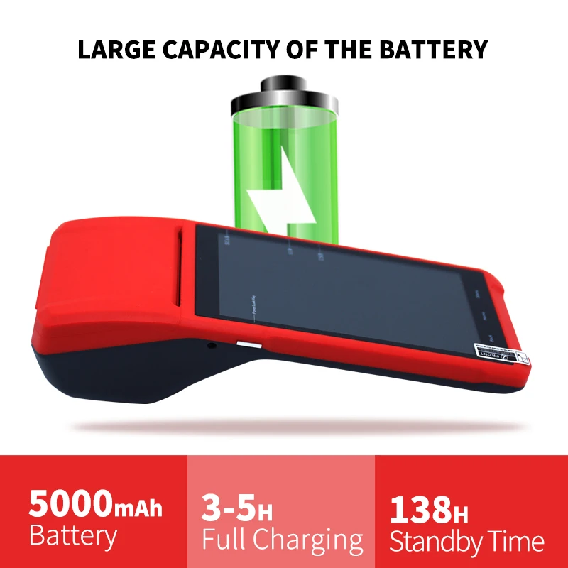 Terminal de point de vente thermique Android 8.1, imprimante de reçus intégrée 58mm, compatible avec Loyverse, application de point de vente, mini point de vente