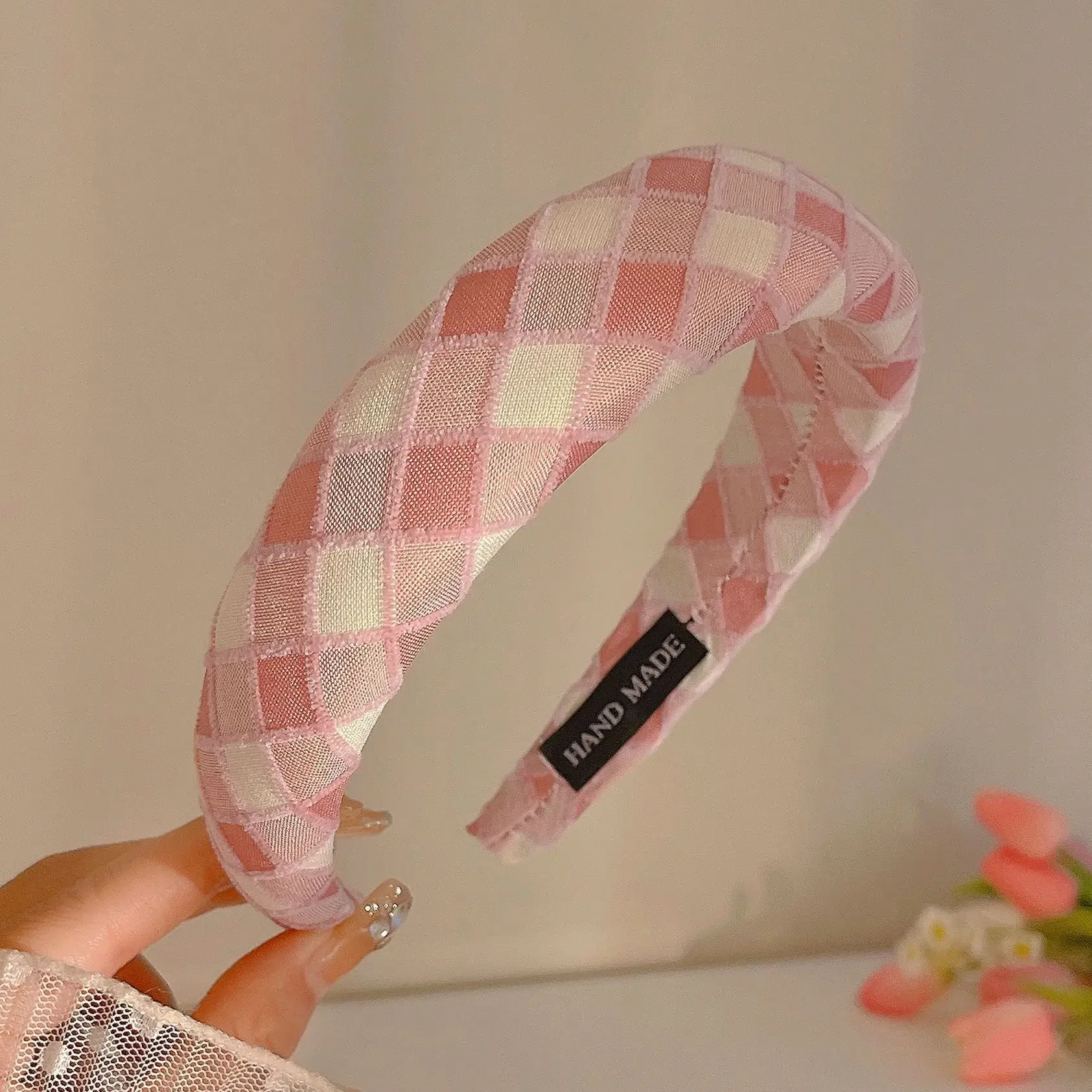 Korean Pink Headbands Sweet Girl Wide Edge Hair Bands Elegant Fashion Hair Accessories for Women Outdoor Decor Headwear Girls