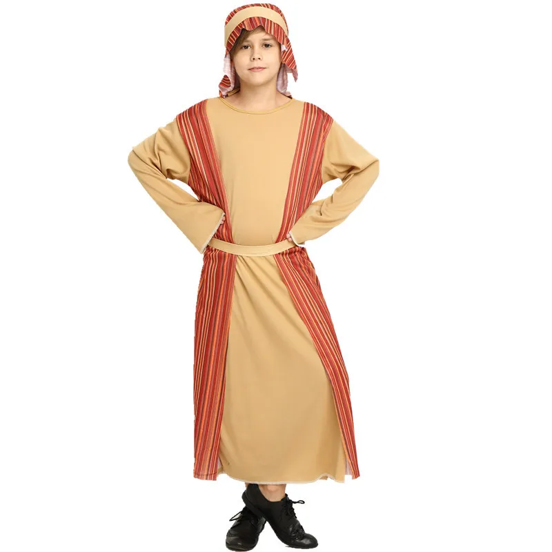 

Halloween Cosplay Children's Male Arab Shepherd Costume Aladdin's Performance Costumes Dubai Prince's Robe