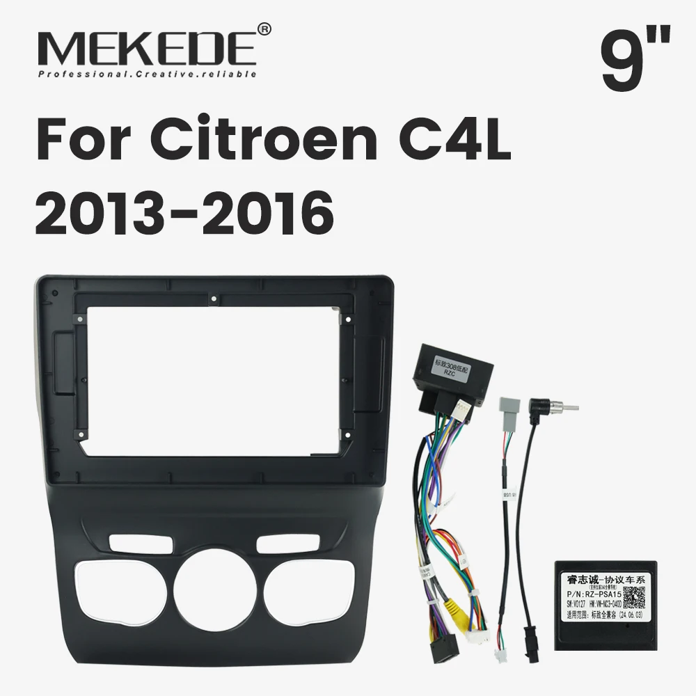 

Комплект мультимедийной рамки MEKEDE для автомагнитолы Citroen C4L 2013-2016, 10 дюймов, панель приборной панели, кабель, лицевая панель, полный комплект