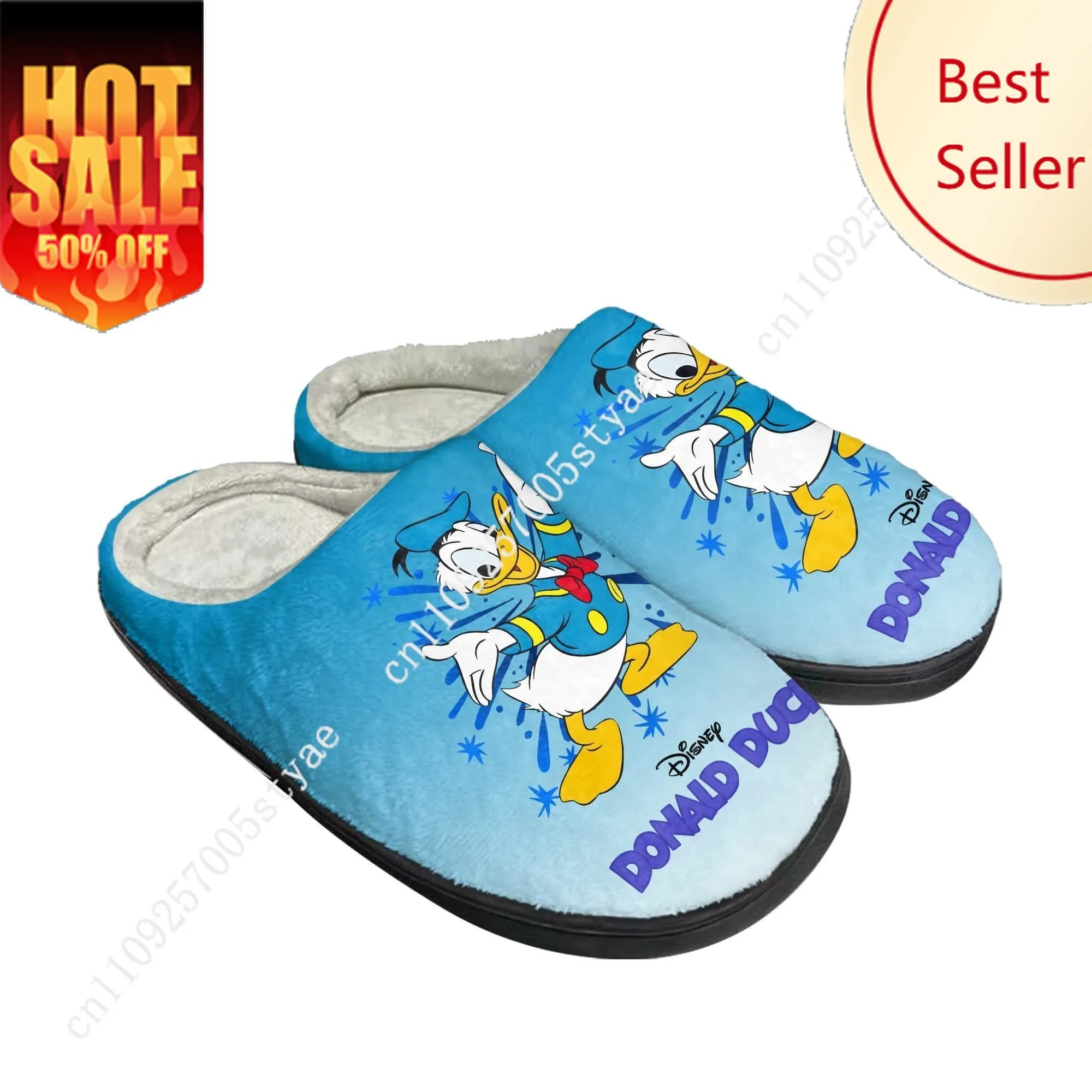 

Donald Duck Cotton Slippers Disney Cartoon Decorate Plush Indoor Shoes Design Your Party Holiday Gifts Custom Shoe