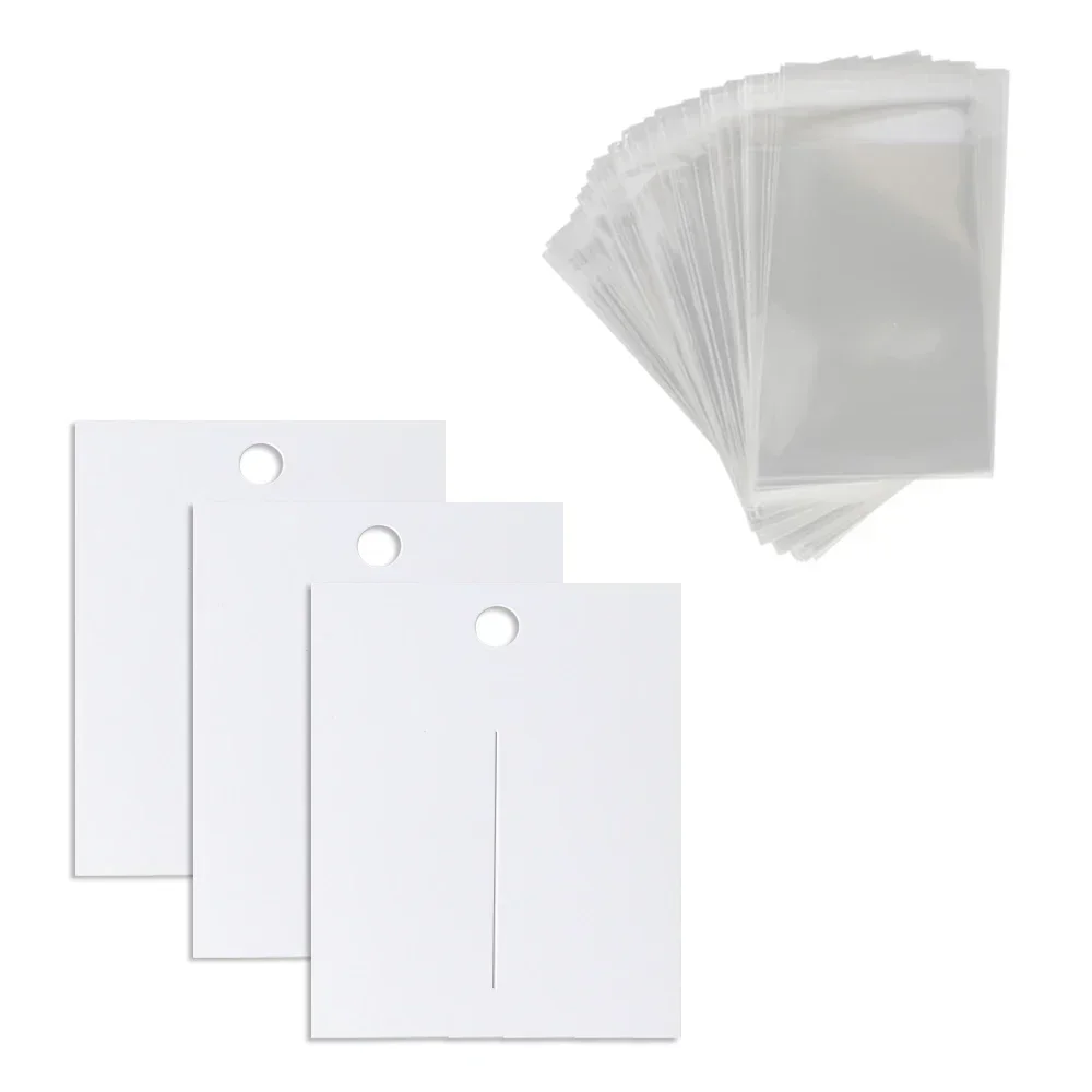 50pcs 7x9cm White Paper Hair Clip Cardboard Packing Card For Jewelry Making Hairpin Display Holder Small Business Package Supply