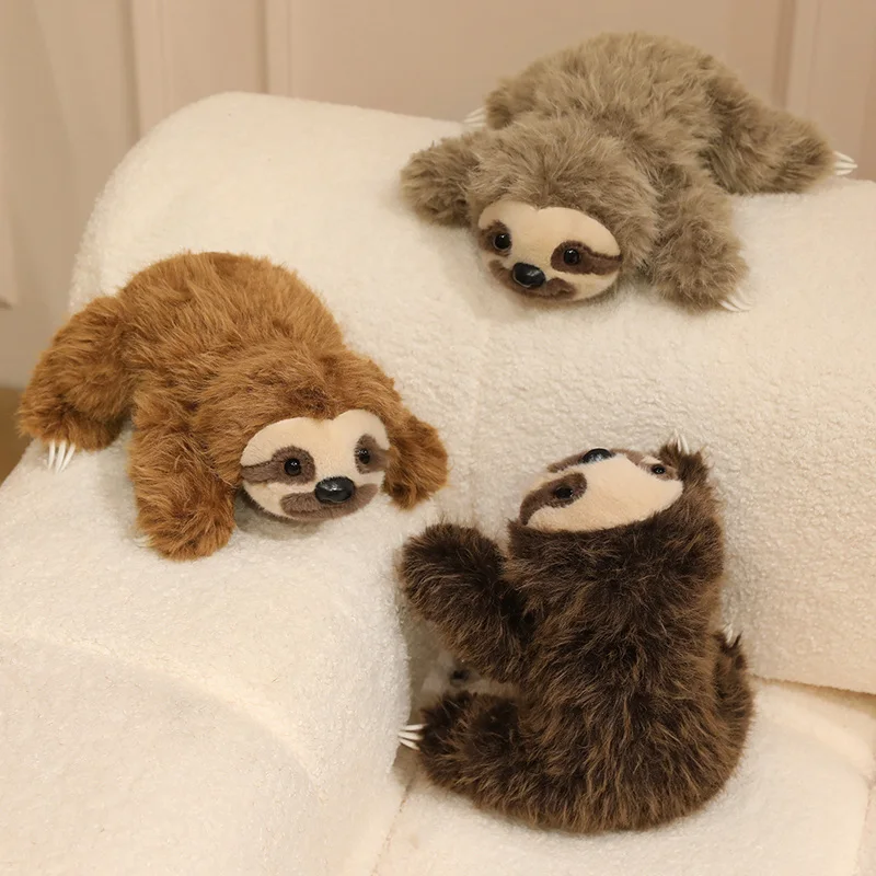 18/30/45cm Lying Posture Sloth Plush Doll Super Soft Realistic Silicone Nail Sloth Toy Good Feel Home Decor Kid Gift