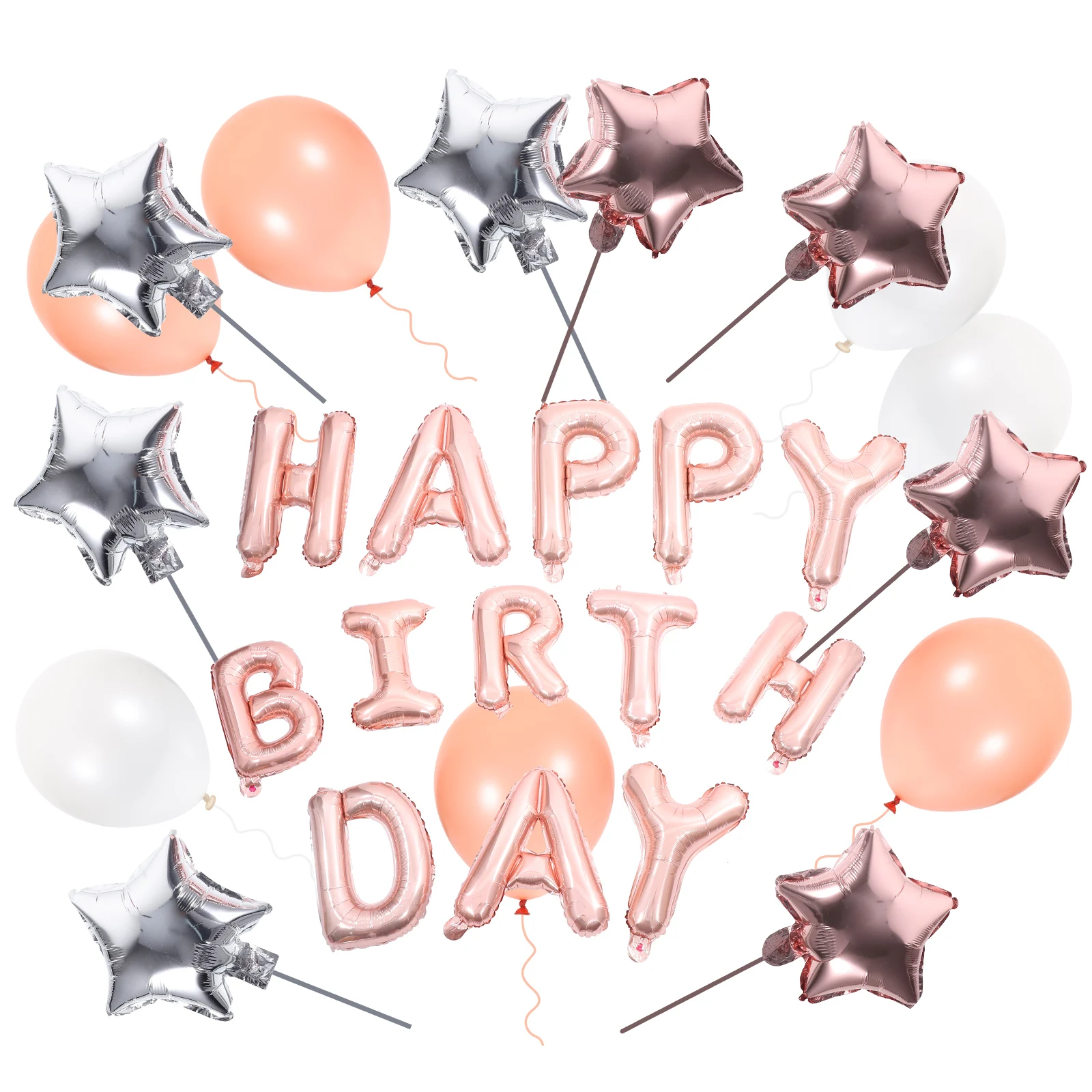 

Birthday Balloon Set Vibrant Color Latex Balloons Party Supplies Decorative Balloons Set Festive Atmosphere Photo