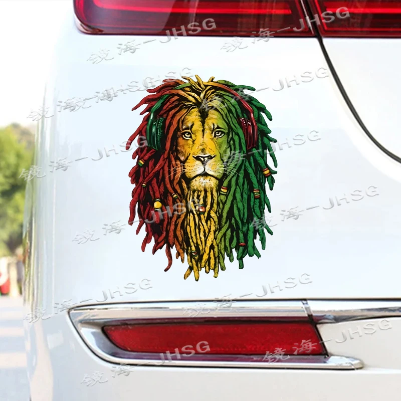 Reggae Lion Creative Vinyl Waterproof Stickers, Suitable for Cars, Laptops, Wall Windows, Bumpers, and Car Window Decorations