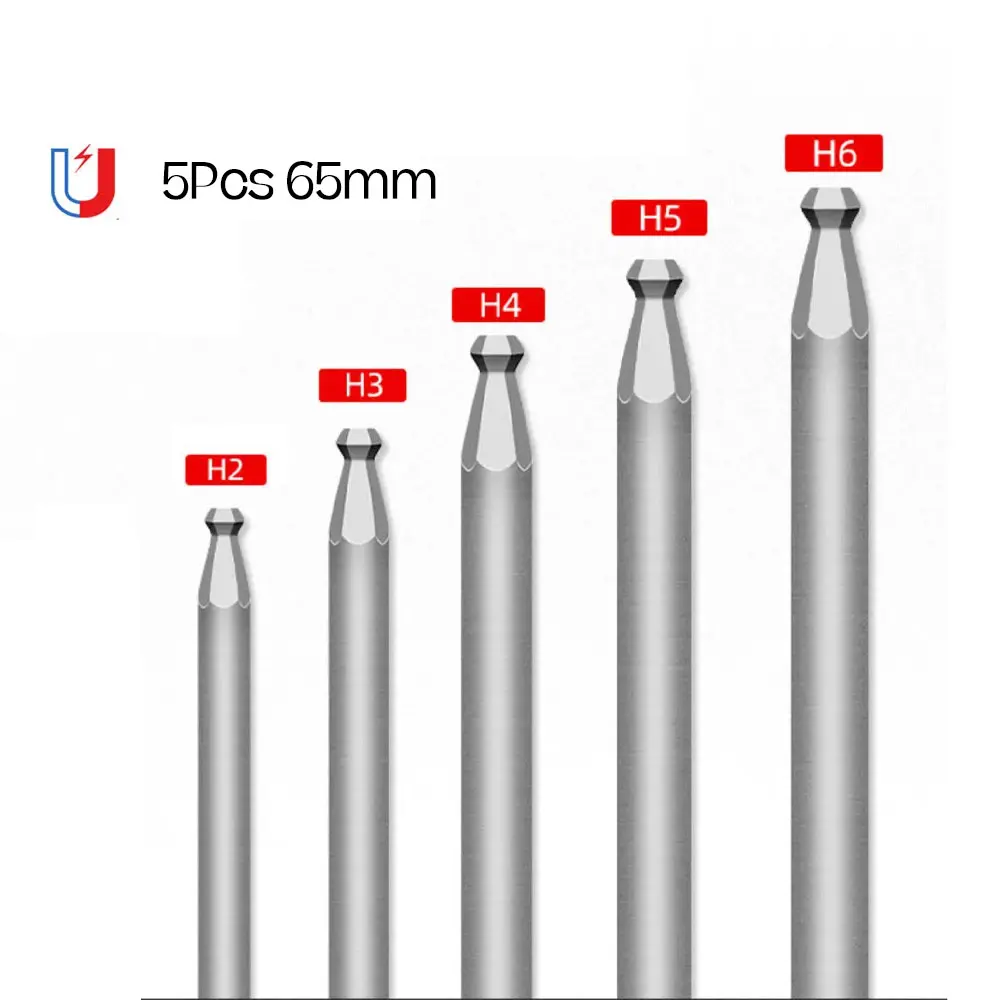 Binoax 3/5 Pcs Magnetic Ball End Hexagon Head Hex Screwdriver Bits Drill Tools 65/100/150MM S2 Steel Screwdriver Drill