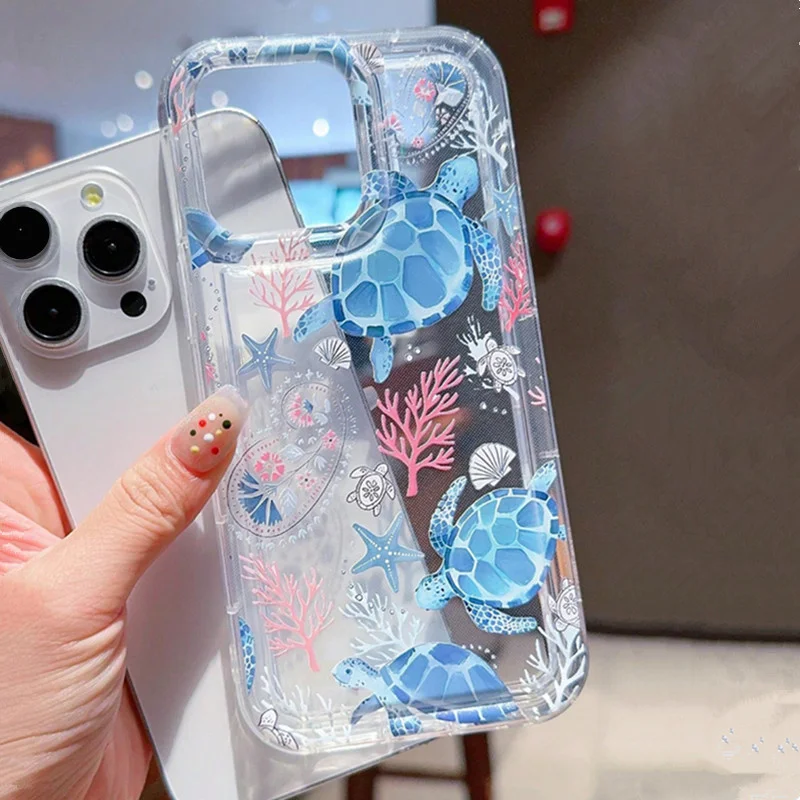 

Cool Ocean Turtle Pattern Clear Case for Samsung A03S A05S A13 A14 A21S A22 A23 A31 A32 A35 A51 A52 A53 A72 5G Airbag Shockproof