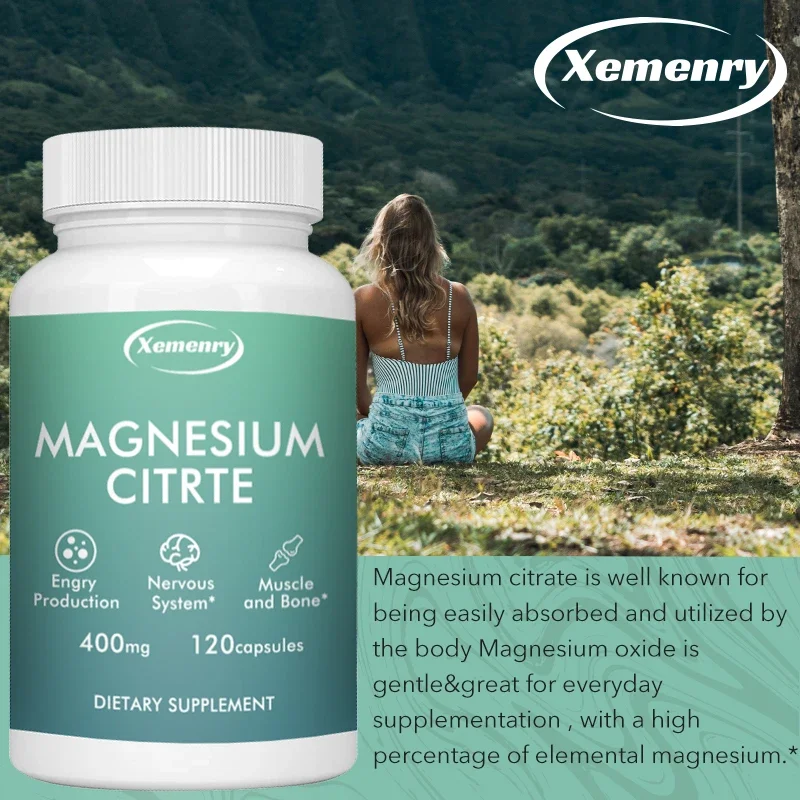 Premium Magnesium Citrate Capsules 400mg - Dietary Supplement