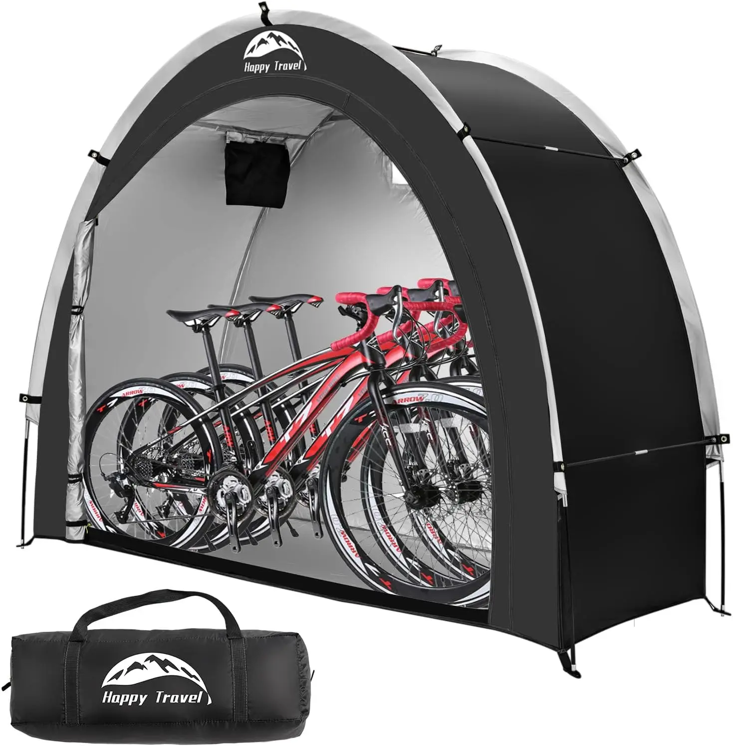 

Happy Travel Bike Storage Shed Tent,Outdoor Portable Bicycle Storage Sheds with 210D Oxford Fabric PU4000 Waterproof for 2/3/4/6