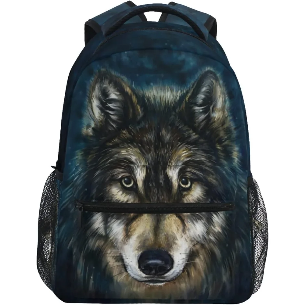 Zaini Blue Wolf per ragazzi Glaxy Wolves Borsa da scuola elementare Zaino per bambini Zaino da viaggio personalizzato 3° 4° 5° grado Ruck