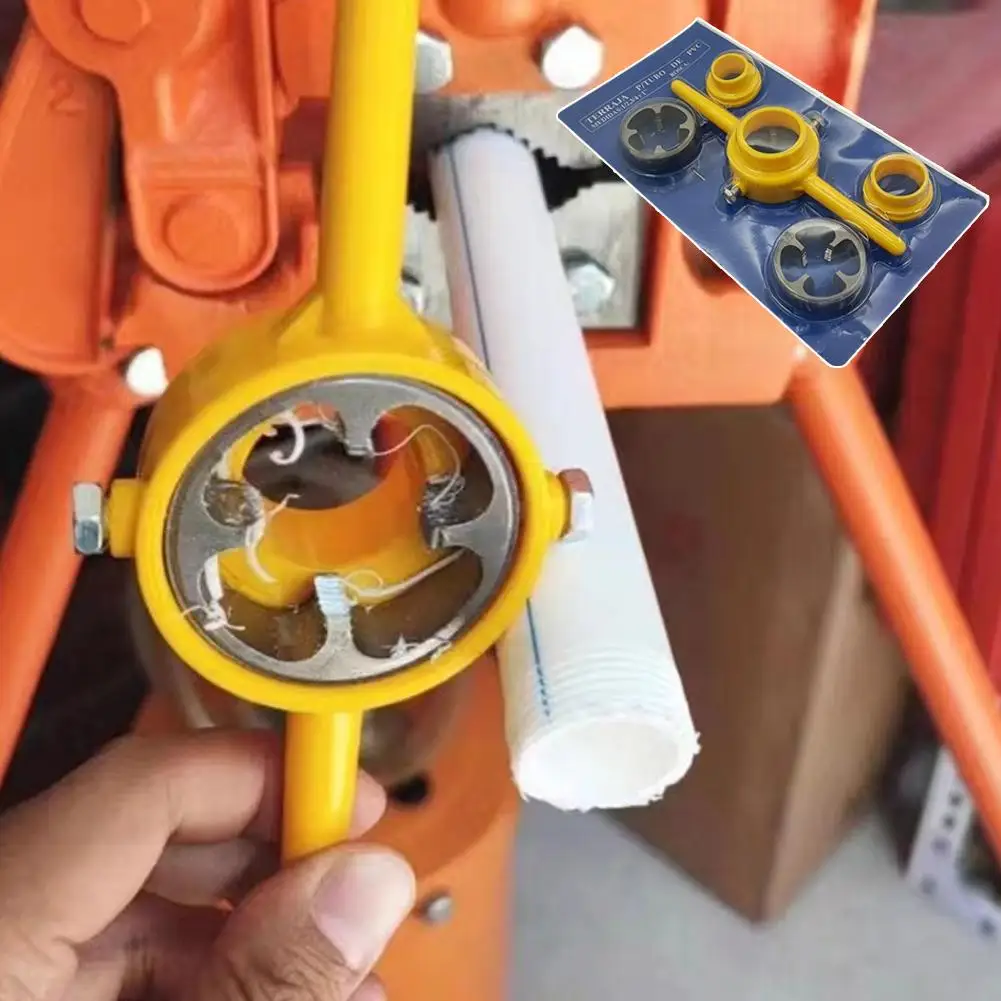 6PCS Set Plastic Pipe Thread Die Kit PVC/NPT Thread Pipe Water Maker Tools 1" Tap Thread 1/2" Die Wrench 3/4" Plumbing U7Q3