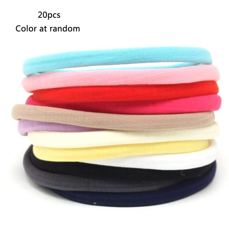 

JU64 20 PCS Headband Newborn Baby Elastic Princess Hairbands Little Girl Mix Color Princess Headwear Gifts