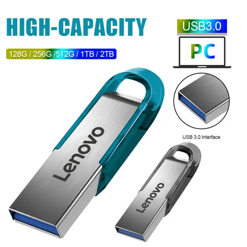 Lenovo Usb 3.0 Flash Drives 2TB 1TB High Speed Metal Pendrive 512GB 128GB Portable Usb Drive Waterproof Memoria Usb Flash Disk