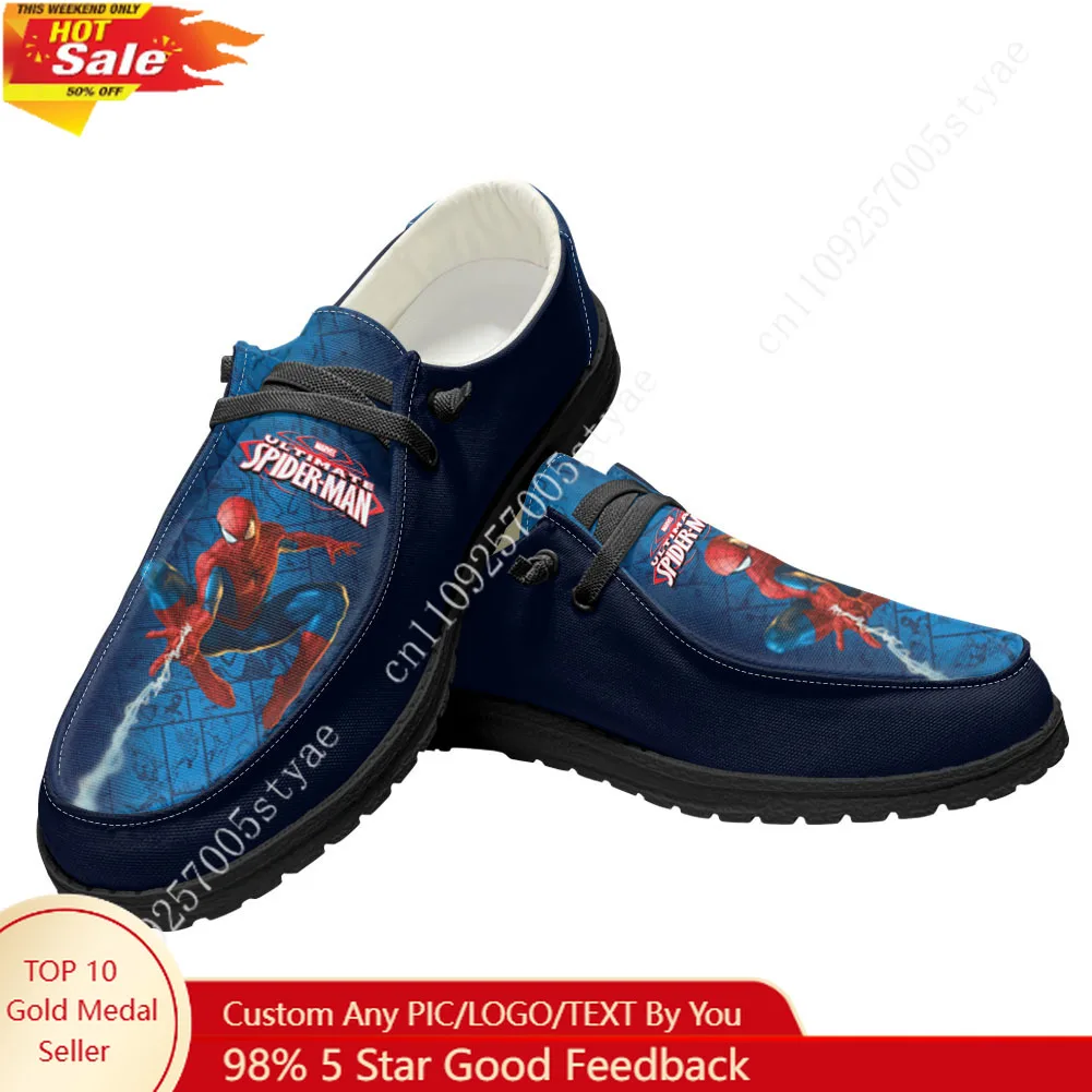 

Marvel Spider-Man Avengers Casual Shoes Mens Womans Flat Shoe Breathable Outdoor Lightweight Footwear Couple Custom Made Shoes