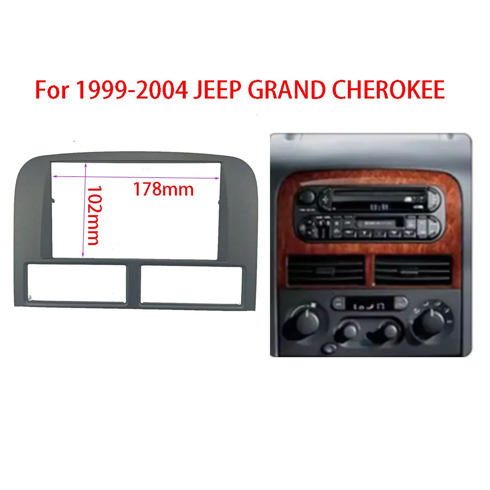 

Double 2Din Car Radio Fascia for Jeep Grand Cherokee 1999-2004 Panel Dash Kit Trim Plate Stereo Console Cover Bezel Adapter