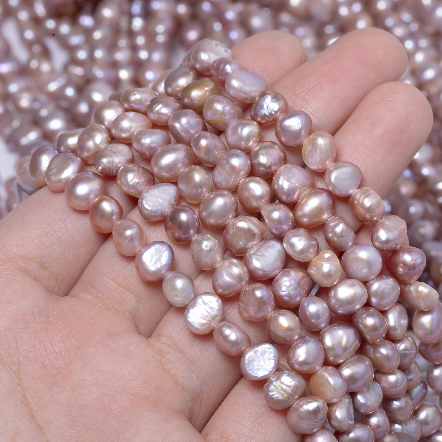6-7mm Natural Purple Fresh Water Pearl Sides Hole Irregular Shape Beads For Jewelry Making DIY Wedding Party Gifts Accessories