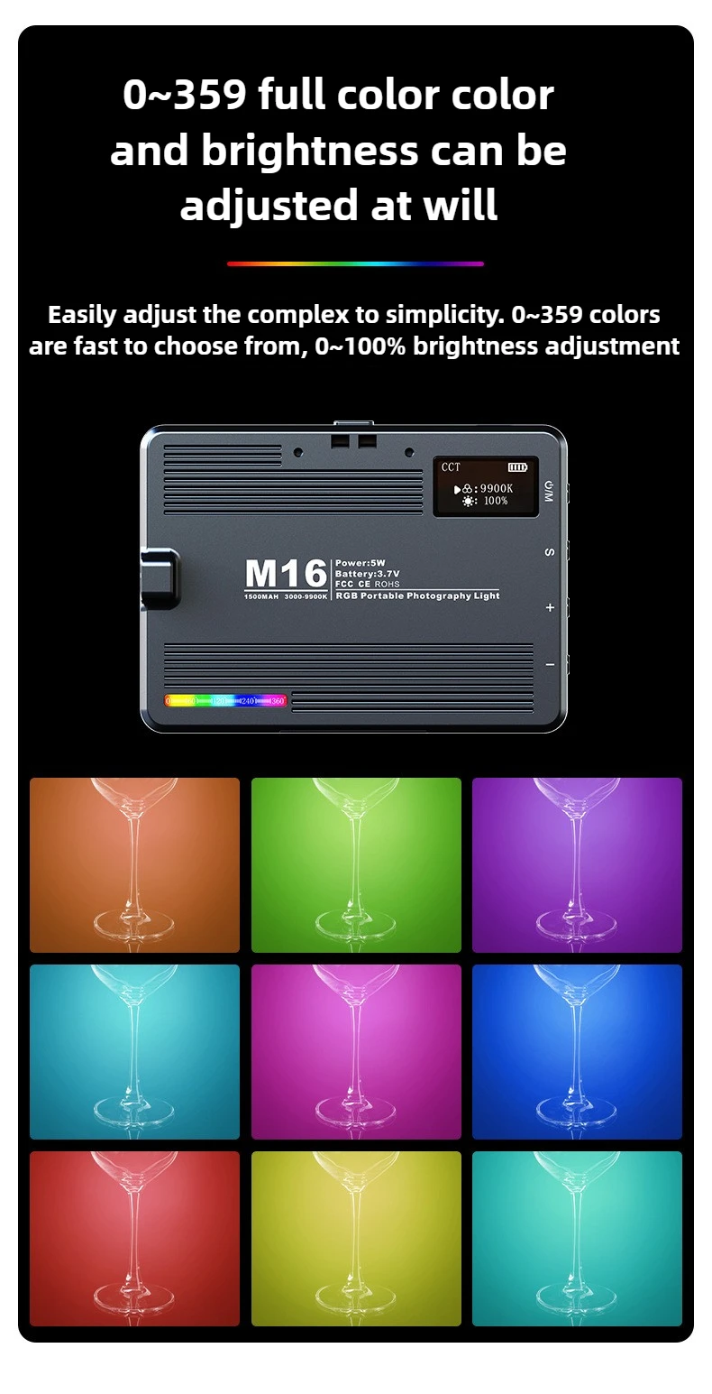 

Заполняющая студийная лампа RGB для телефона/фотографии, заполняющая лампа для селфи, портативная карманная лампа с держателем для телефона для видеозаписи, съемки видеоблогов